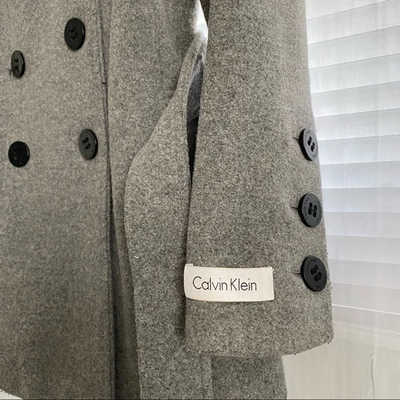 Calvin Klein Gray Wool Peacoat - Picture 8 of 12